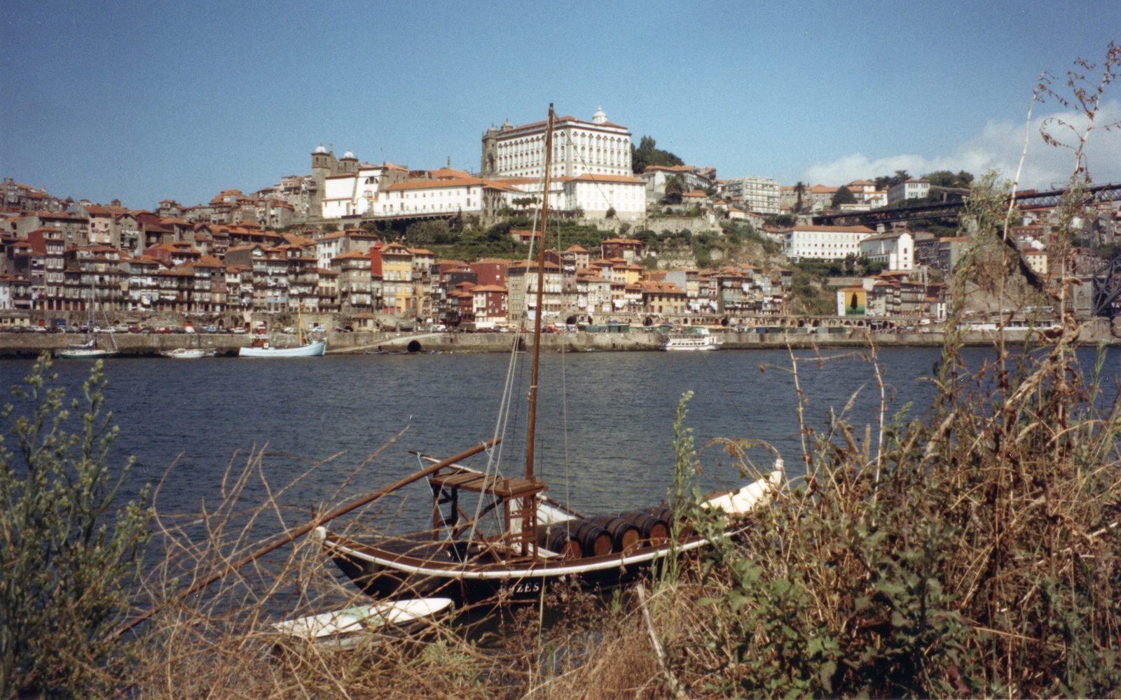 Ribeira, Porto, with a rabelo boat (1988)